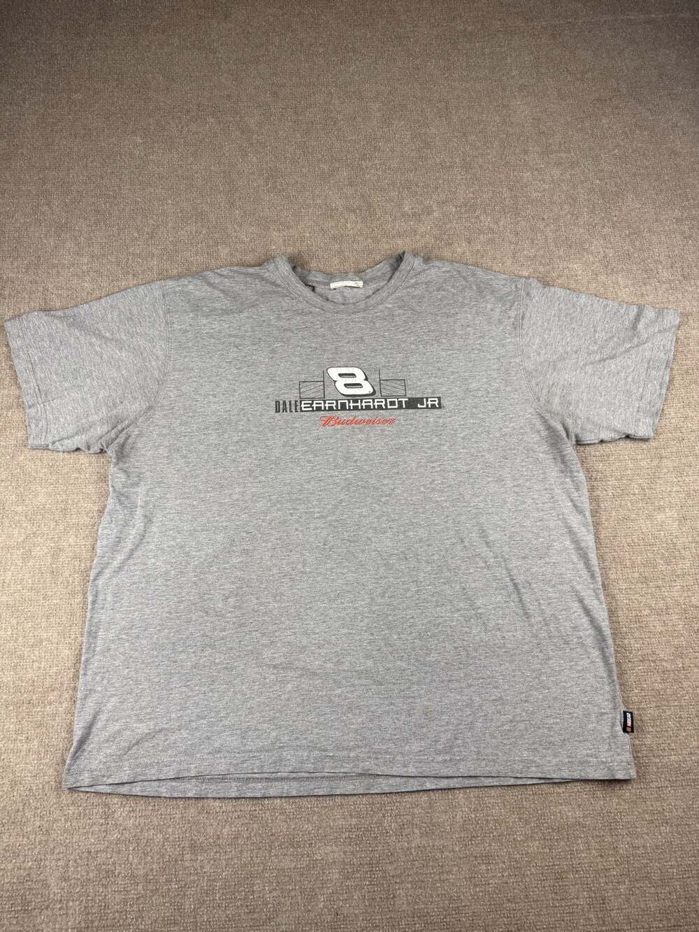 Vintage y2k NASCAR Dale Earnhardt Jr. Budweiser #8 Gray Streetwear T-Shirt